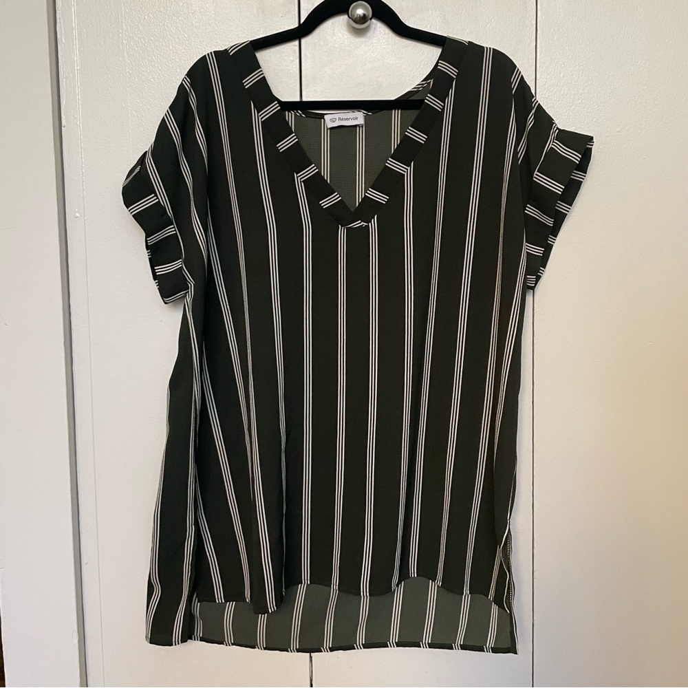 Reservoir Olive Striped Top